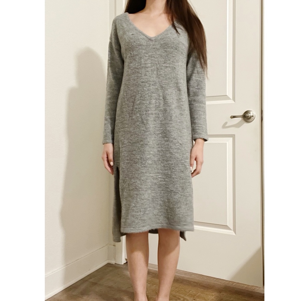 Forever 21 Grey Slit Sweater Dress